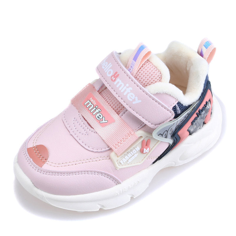 Short-staple two cotton warm sports shoes baby quilted functional shoes
