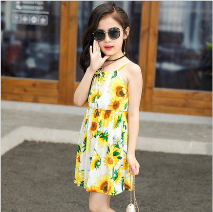 New tie dye layered cute Summer cotton silk dress floral dress for girls