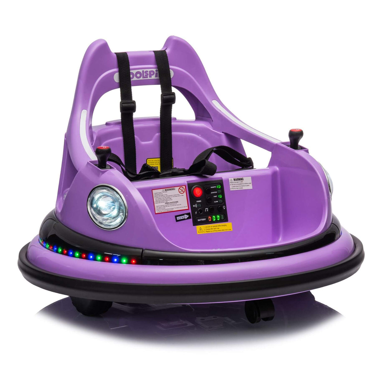 ToyRides Elite 12V Ride On Bumper Car for Kids, 1.5-5 Years Old, Purple