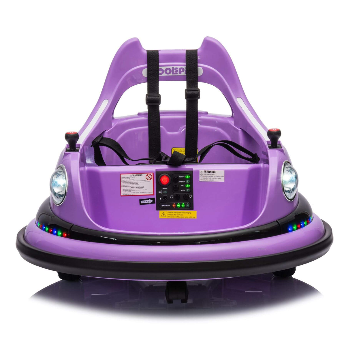 ToyRides Elite 12V Ride On Bumper Car for Kids, 1.5-5 Years Old, Purple