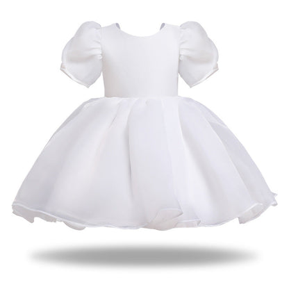 Girl's Dress Puffy Gauze Princess Dress Flower Girl Cute Gao Ding Little Host Piano Playing Performance Costumes
