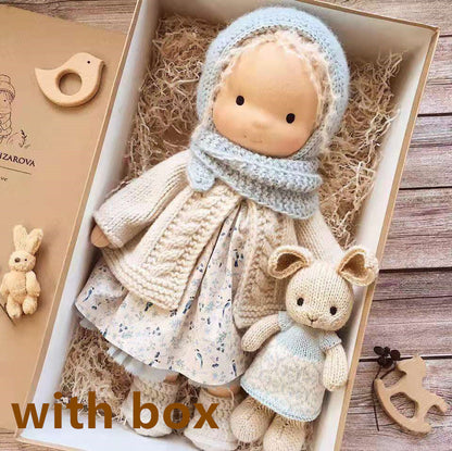 Handmade Plush Doll Golden Curly Girl Finished Product