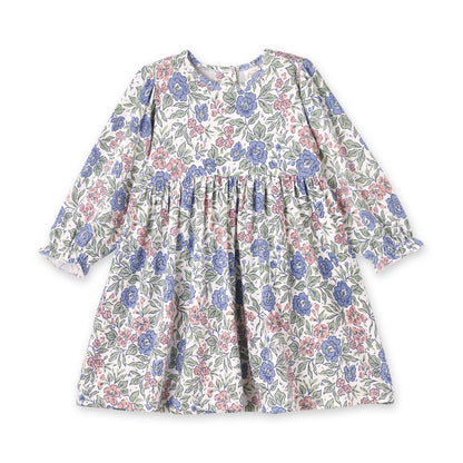 Vintage Floral Girls Dress - Soft Bamboo Jersey