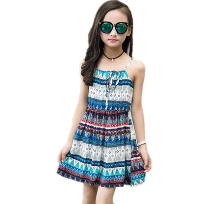 New tie dye layered cute Summer cotton silk dress floral dress for girls