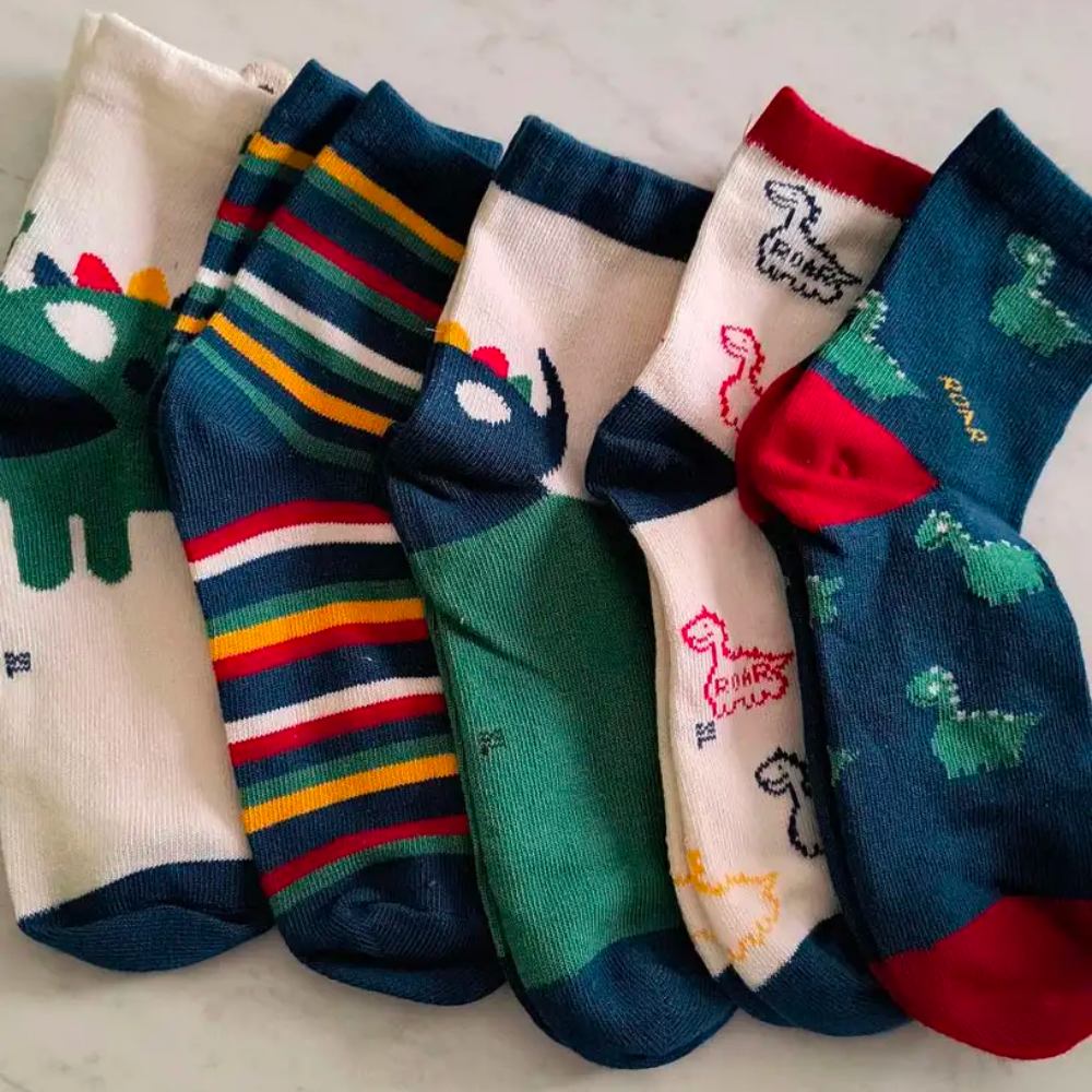 Dino Knit Socks (5 pairs bundle)