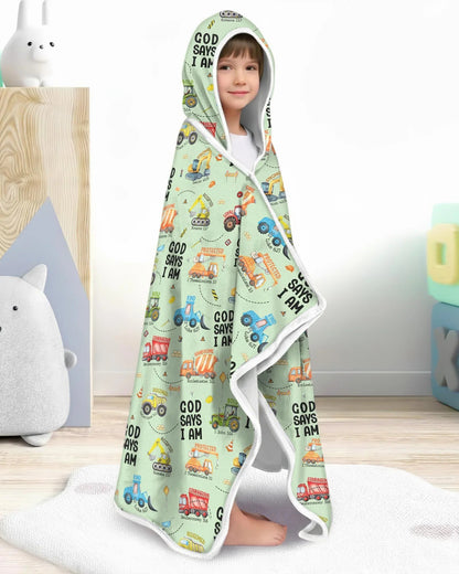 God Says I Am Boy Bamboo Wearable Hooded Blanket