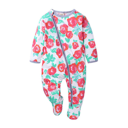 Baby Double Zipper Baby Long Sleeved Climbing Spring Jacket