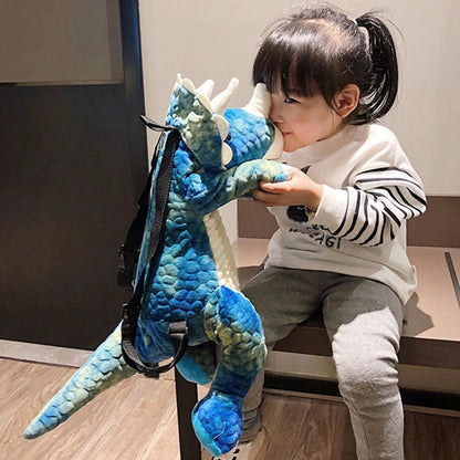 Creative 3D Dinosaur Backpack for Children Cartoon Animal Plush Dinosaurs Bag Cute Funny Parent-child Bags for Girl Boys