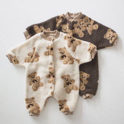 Outdoor Clothes Cute Bear Lamb Wool One-piece Coat