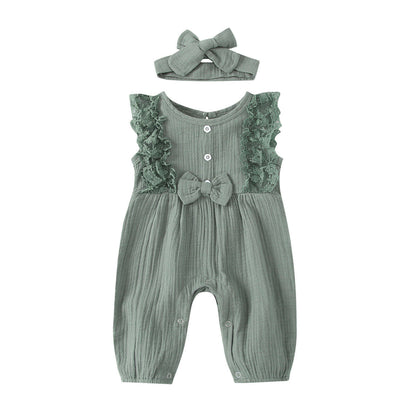 Multicolor Lace Sleeveless Romper