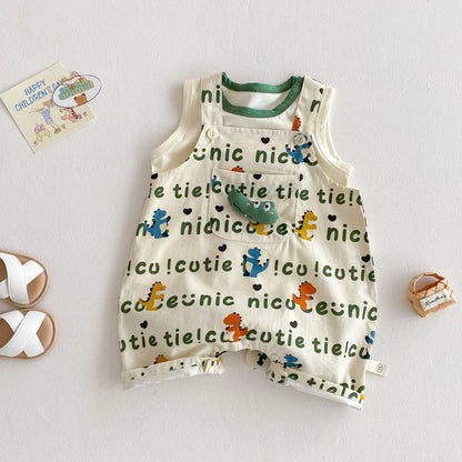 Cartoon Vest Baby Full Printing Suspender Pants Fashion