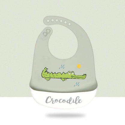 Baby Cartoon Silicone Bib Waterproof And Dirt-proof Super Soft