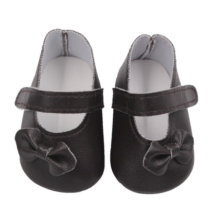 18 Inch American Girl Doll Shoes Solid Color Bow Shoes