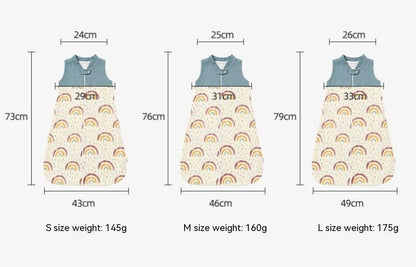 Baby Sleeping Bag Double Layer Patchwork Stand-up Collar Gauze Waistcoat Sleeping Bag