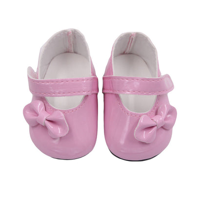 18 Inch American Girl Doll Shoes Solid Color Bow Shoes