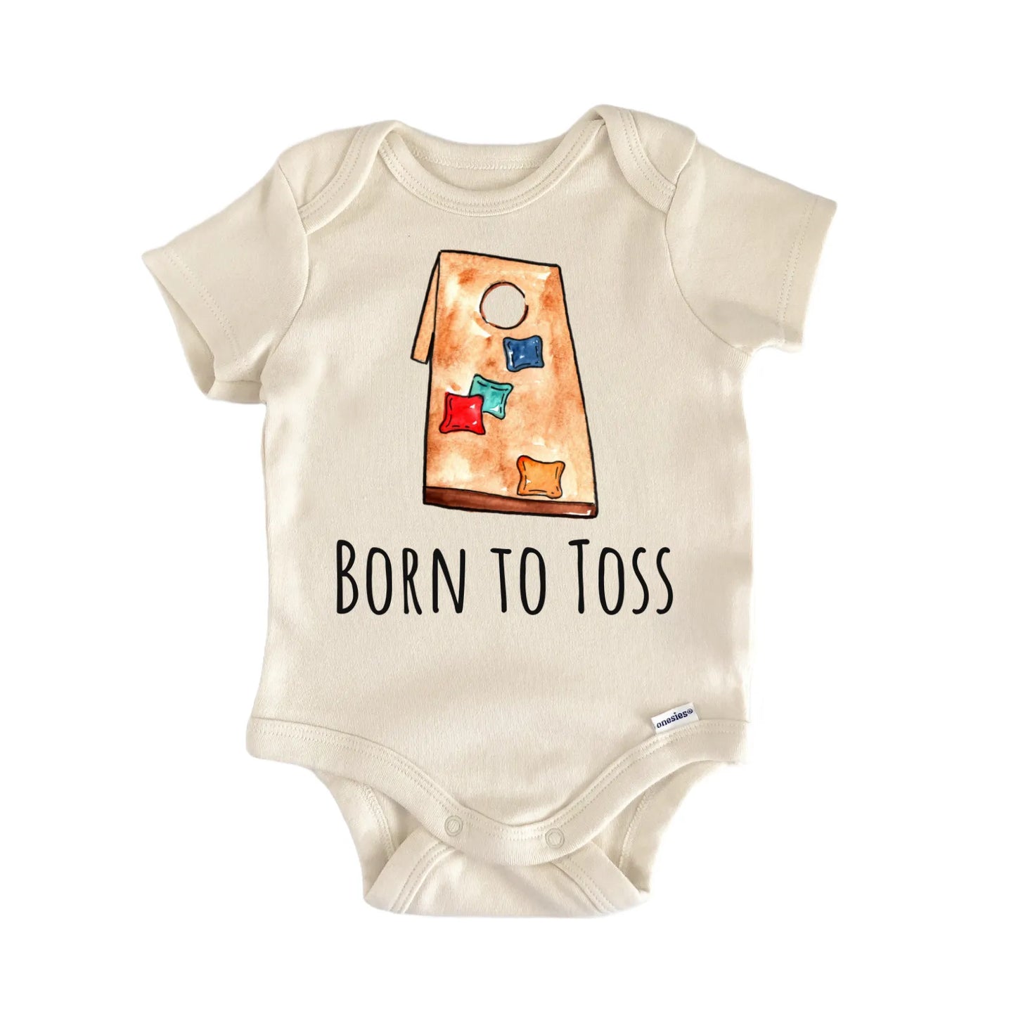 Born To Toss Cornhole Newborn Gift Baby Bodysuit