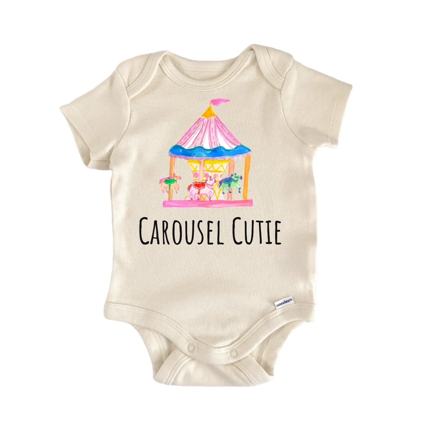 Carousel Merry Go Rund Carnival Baby Gift Baby Bodysuit