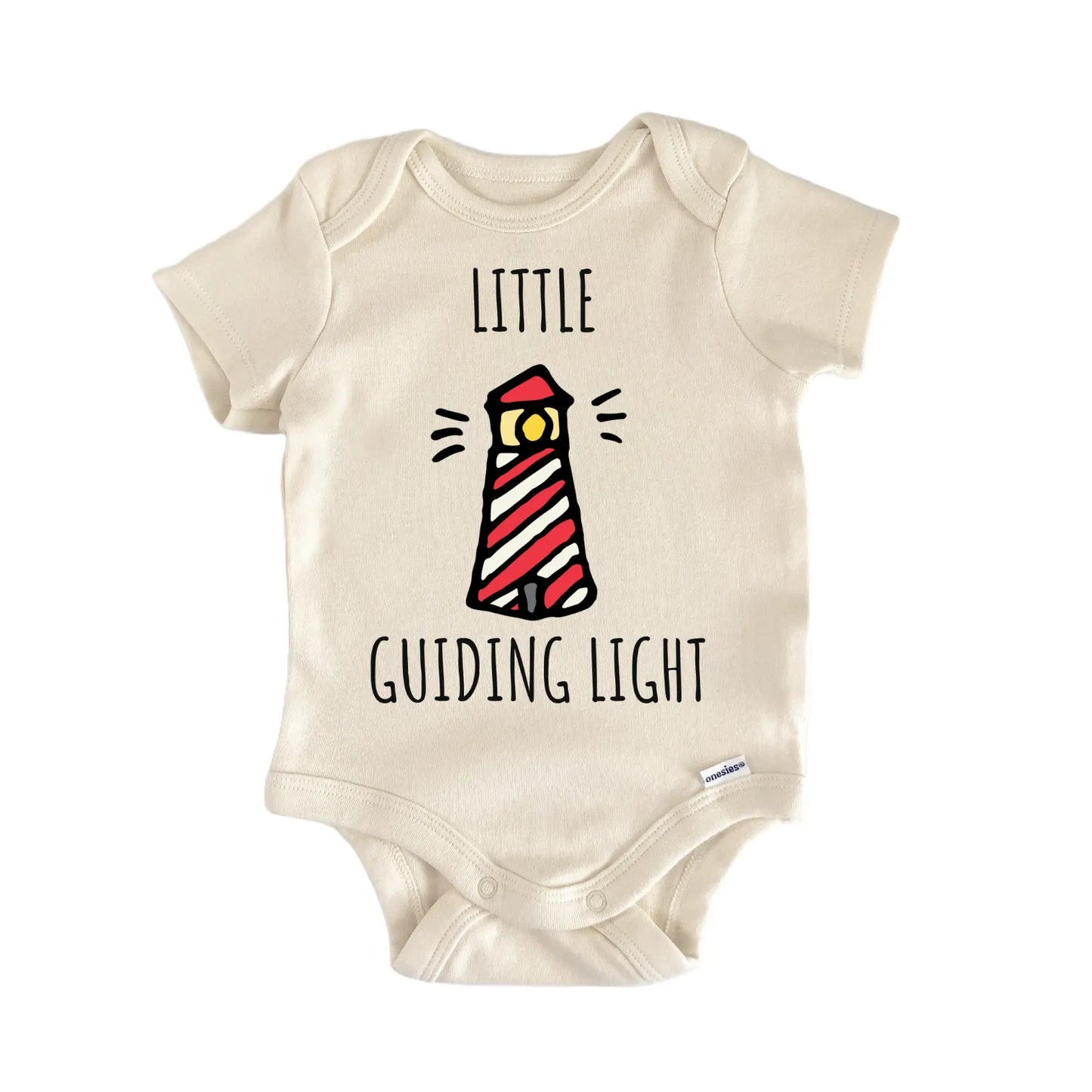 Guiding Light Lighthouse Coastal Nautical Newborn Gift Baby Bodysuit