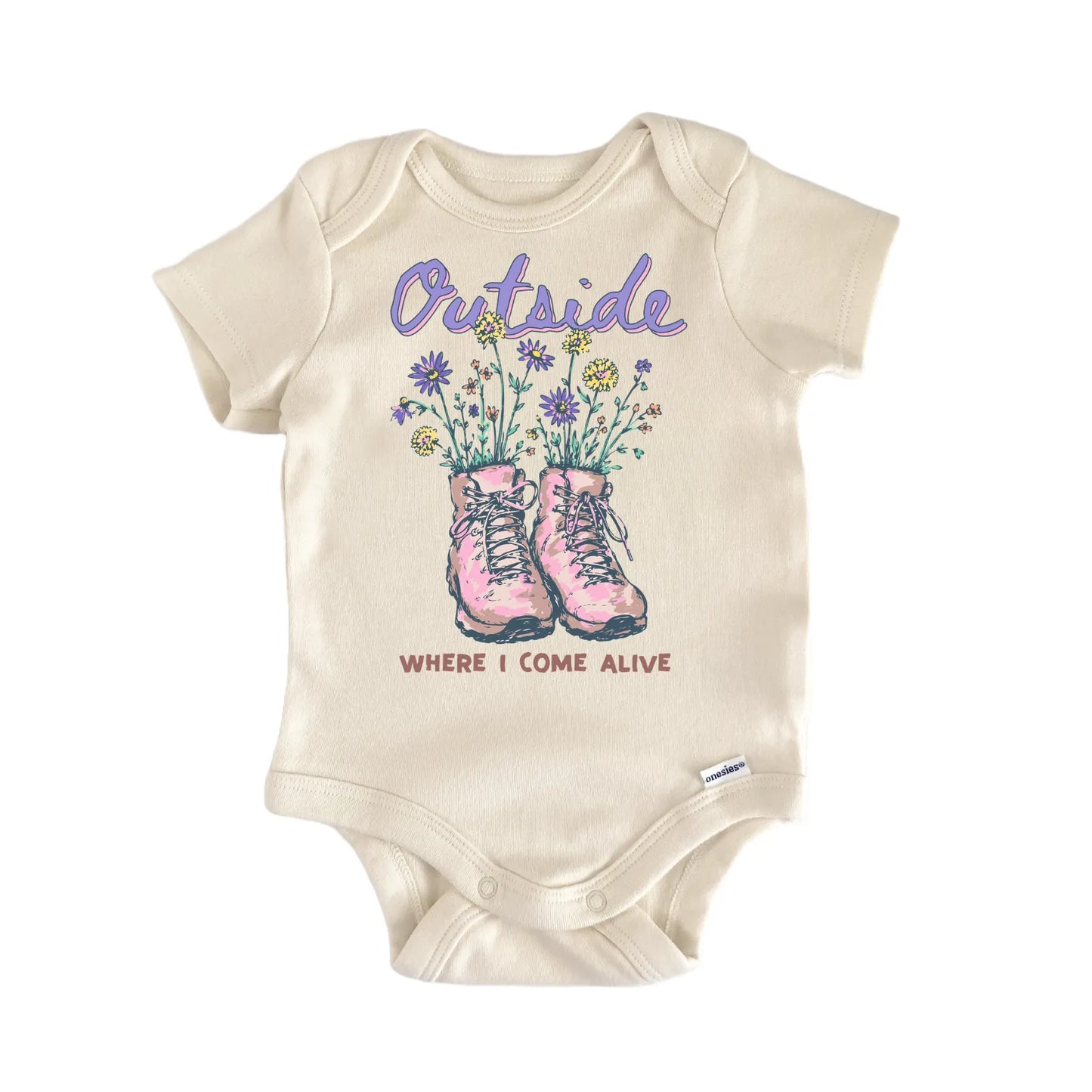 Hiking Floral Flowers Hiker Infant Gift Baby Bodysuit