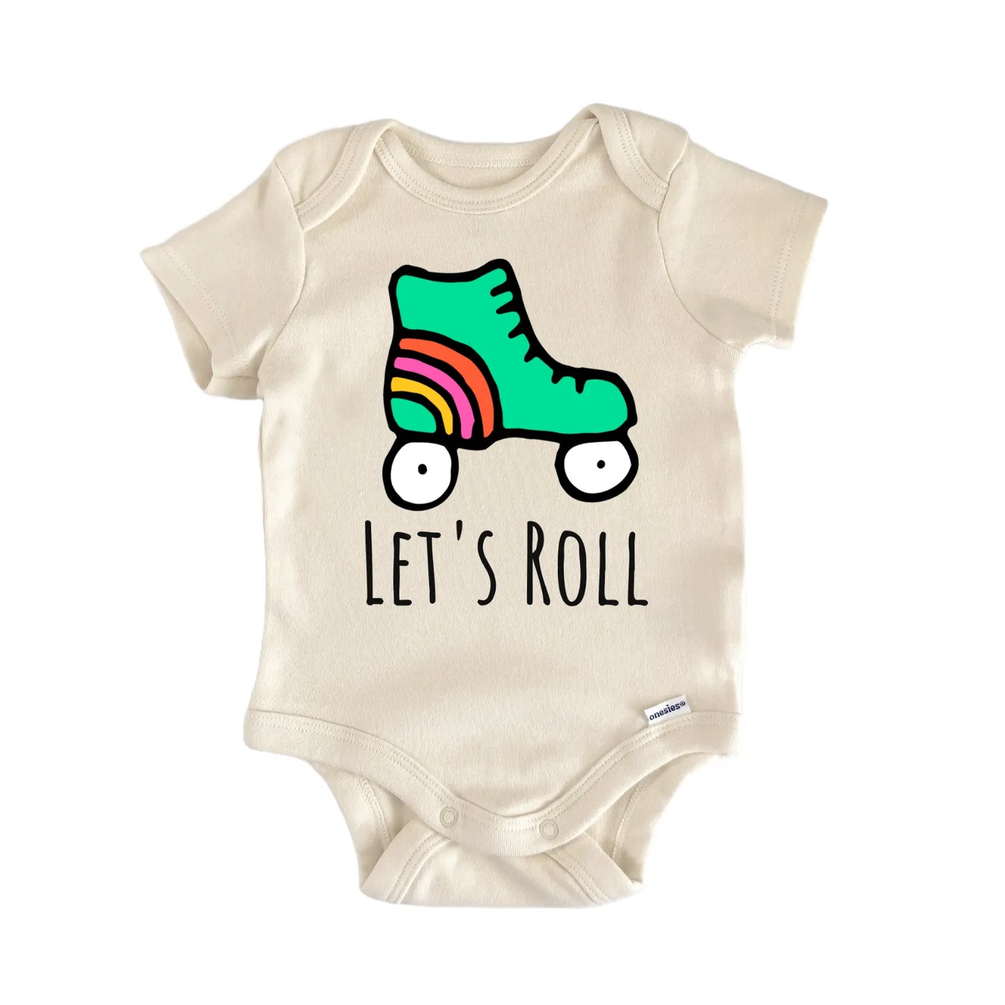 Lets Roll Roller Skates Baby Gift Baby Bodysuit