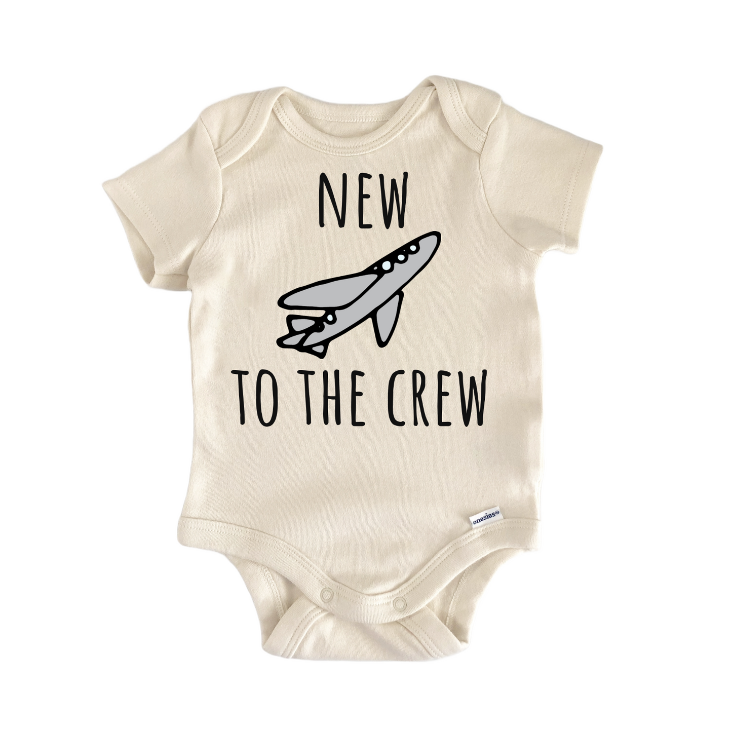 New To The Crew Airplane Pilot Baby Gift Baby Bodysuit