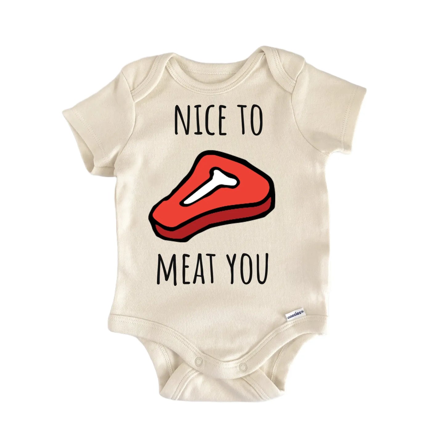 Nice To Meat YOu Bbq Steak Infant Gift Baby Bodysuit