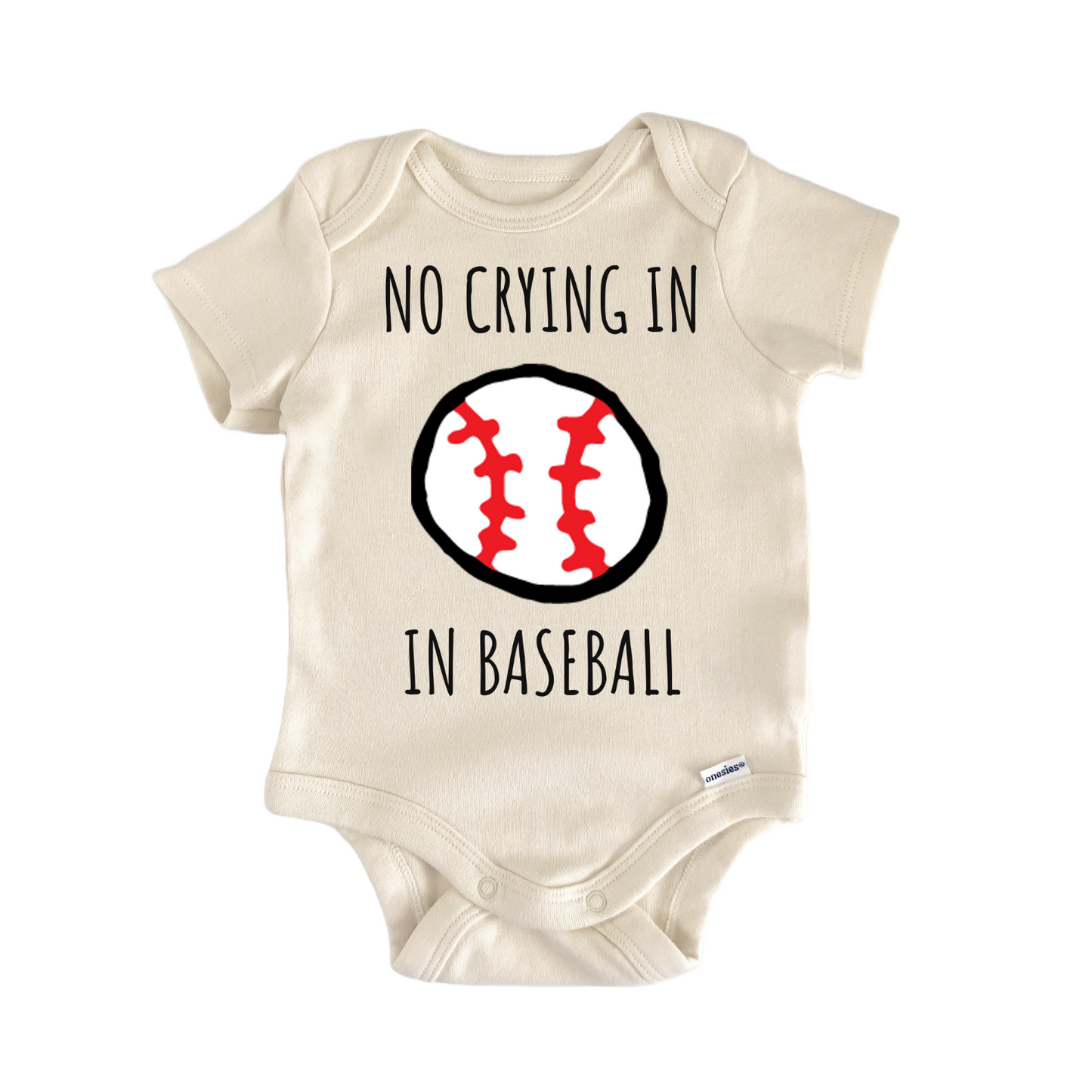 No Crying Baseball Sports Infant Gift Baby Bodysuit