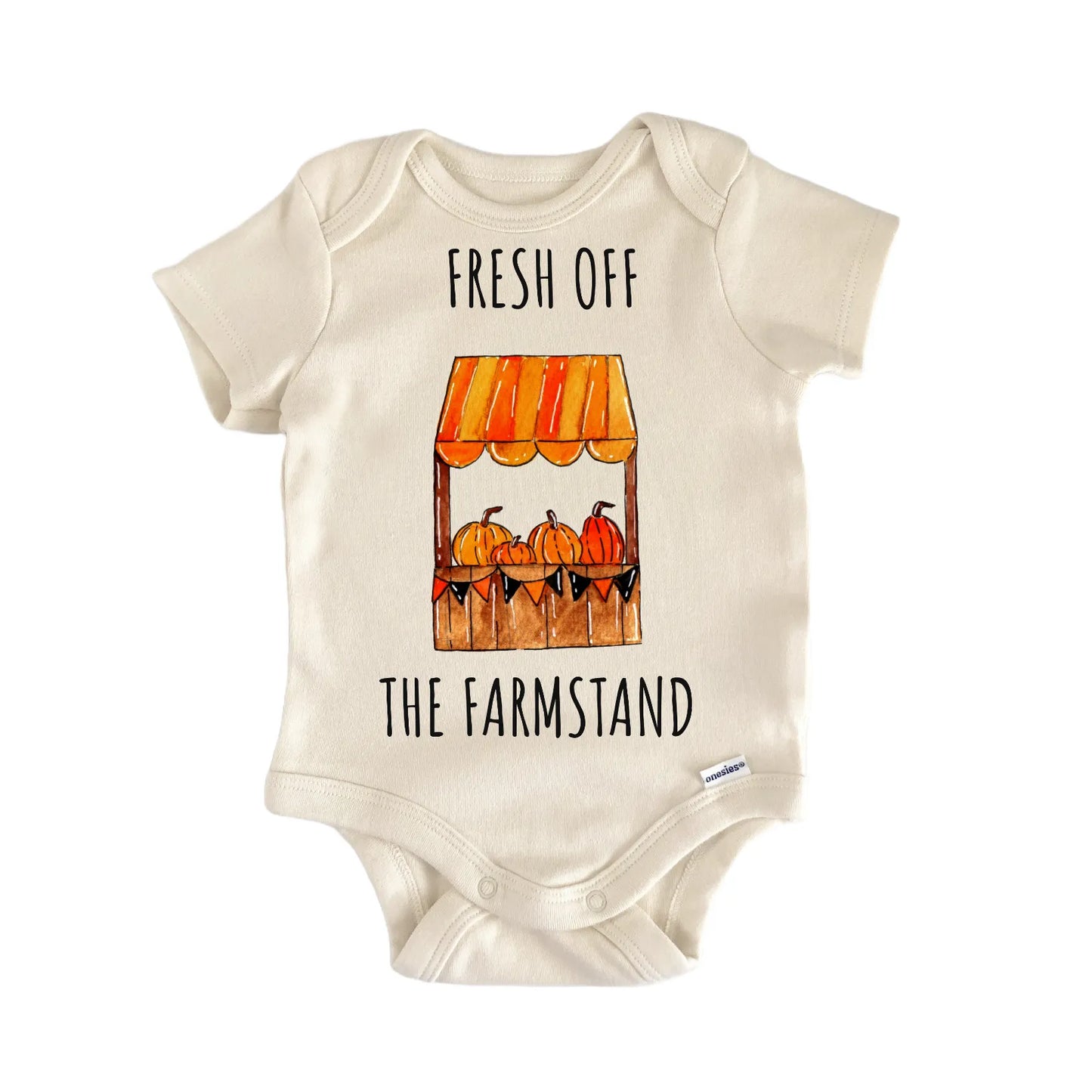 Pumpkin Fall Farmstand Market Infant Gift Baby Bodysuit