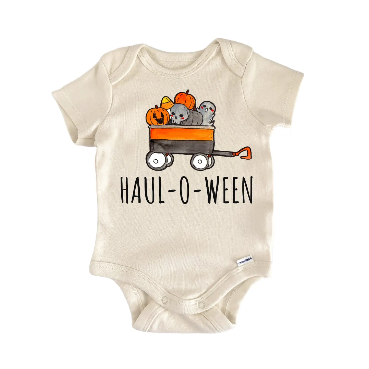 Pumpkin Halloween Wagon Infant Gift Baby Bodysuit