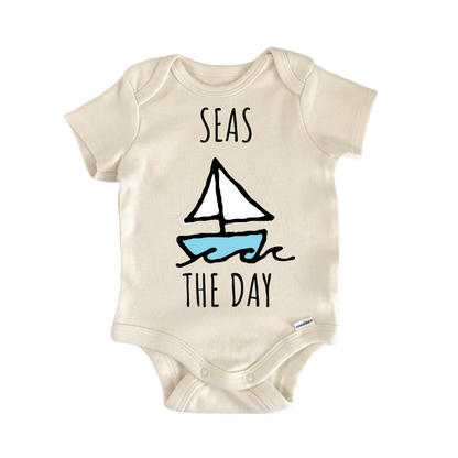 Seas The Day Sailor Sailboat Boat Infant Gift Baby Bodysuit