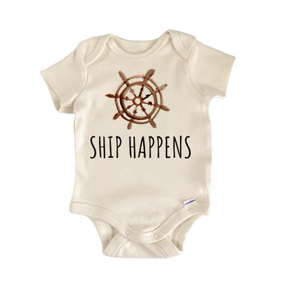 Ship Happens Boat Nautical Newborn Gift Baby Bodysuit