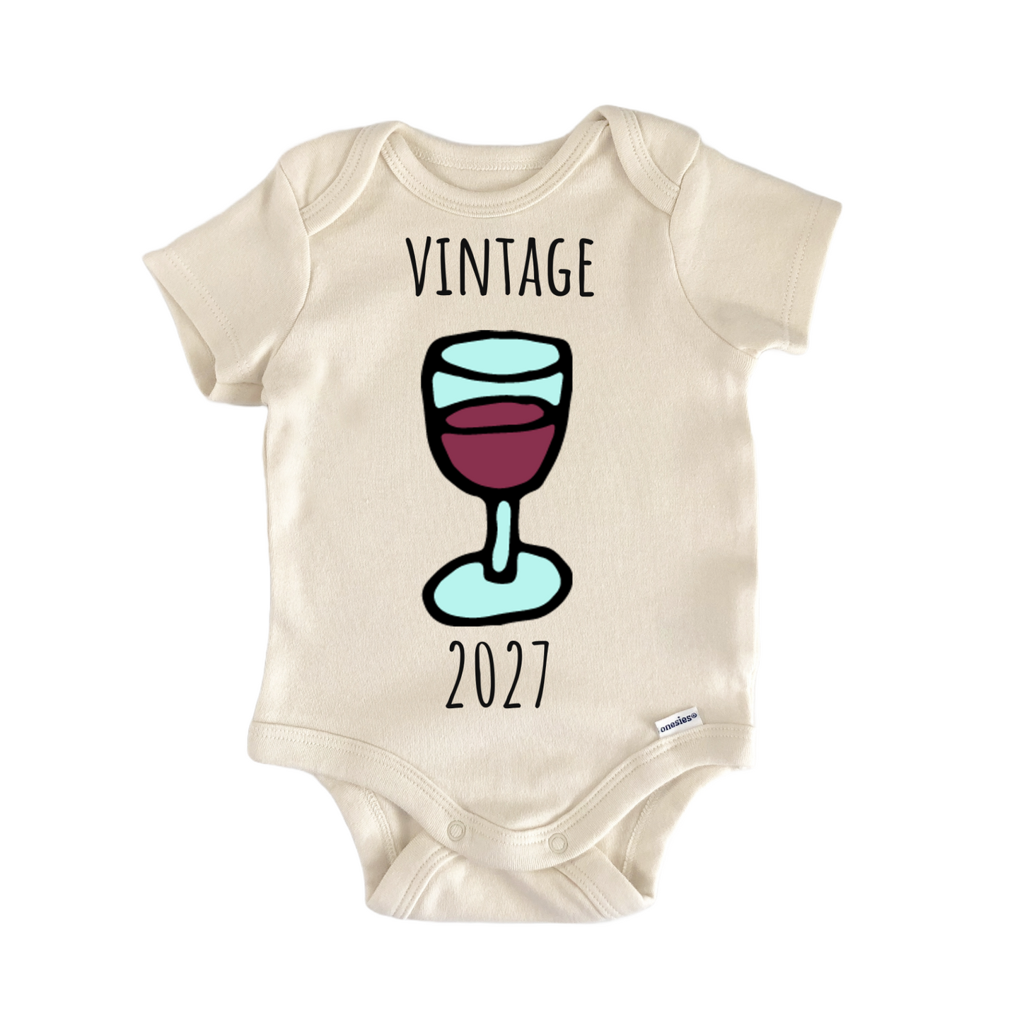 Vintage 2027 Grapes Wine Vineyard Baby Gift Baby Bodysuit