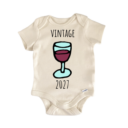Vintage 2027 Grapes Wine Vineyard Baby Gift Baby Bodysuit