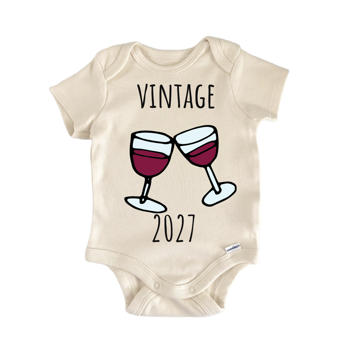 Vintage 2027 Wine Grapes Vineyard Infant Gift Baby Bodysuit