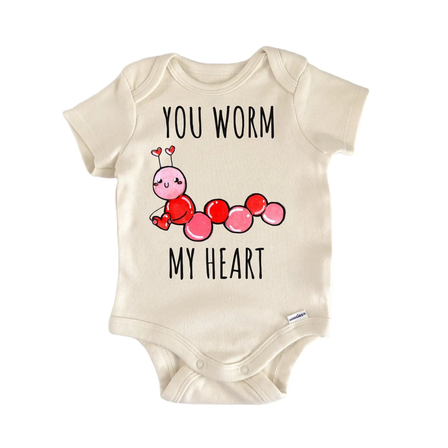 Worm My Heart Bug Insect Newborn Gift Baby Bodysuit