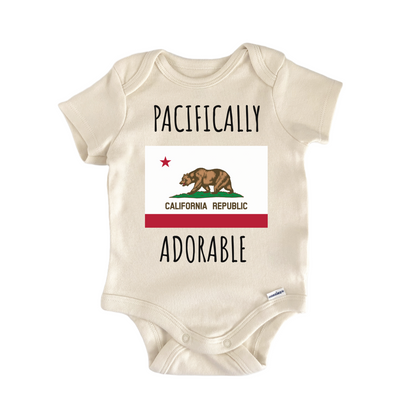 California State Flag Pacific Ocean Baby Gift Baby Bodysuit
