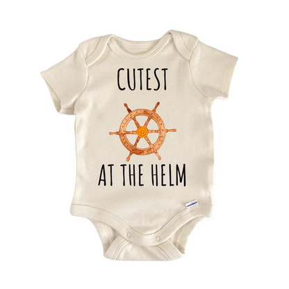 Captain Boat Helm Wheel Nautical Baby Gift Baby Bodysuit