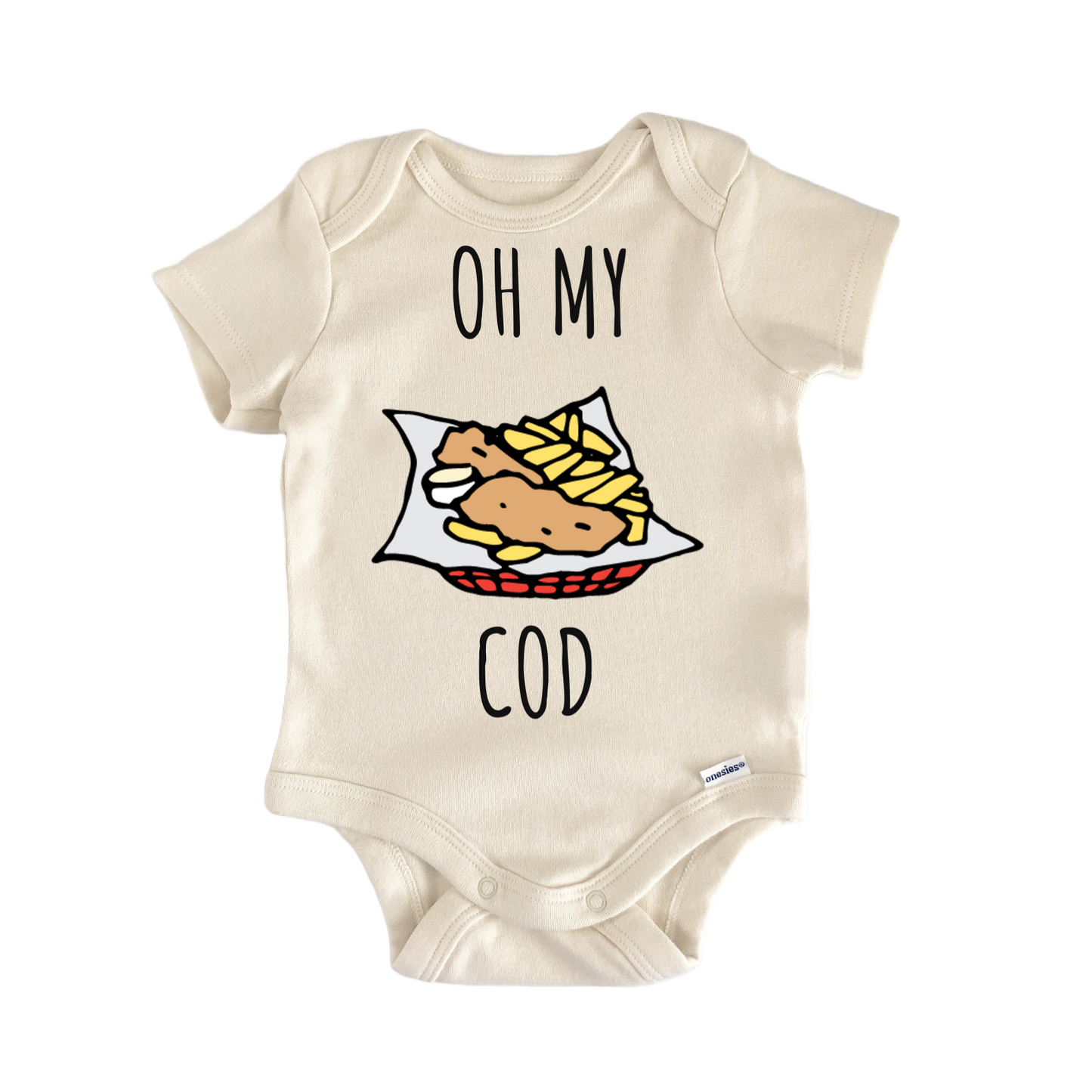 Fish And Chips England Cod Seafood Baby Gift Baby Bodysuit