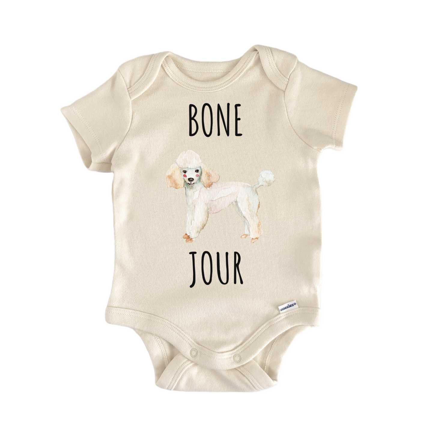 French Poodle Dog France Baby Gift Baby Bodysuit