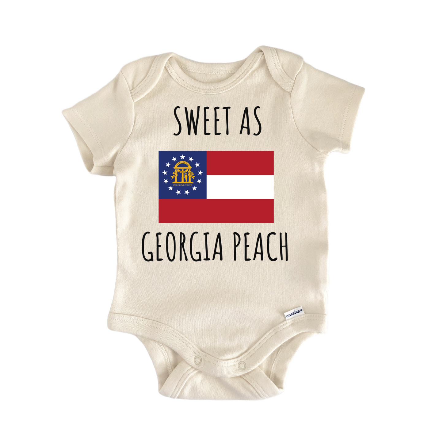 Georgia Peach State Flag Baby Gift Baby Bodysuit