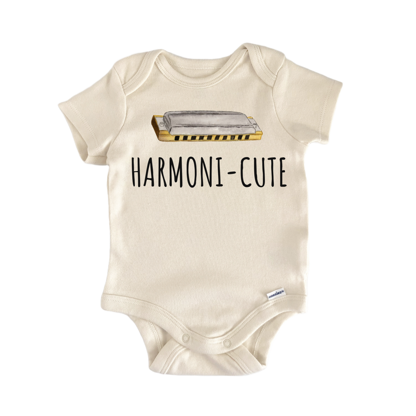 Harmonica Musical Instrument Blues Baby Gift Baby Bodysuit