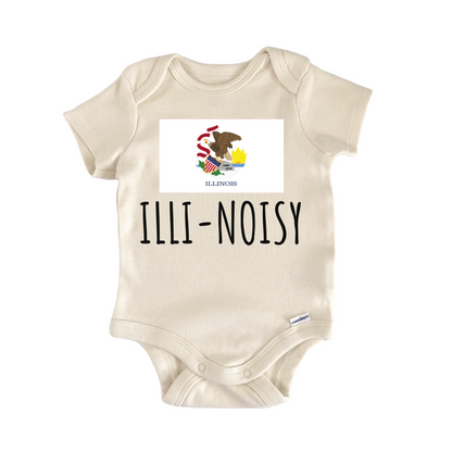 Illinois State Flag Baby Gift Baby Bodysuit