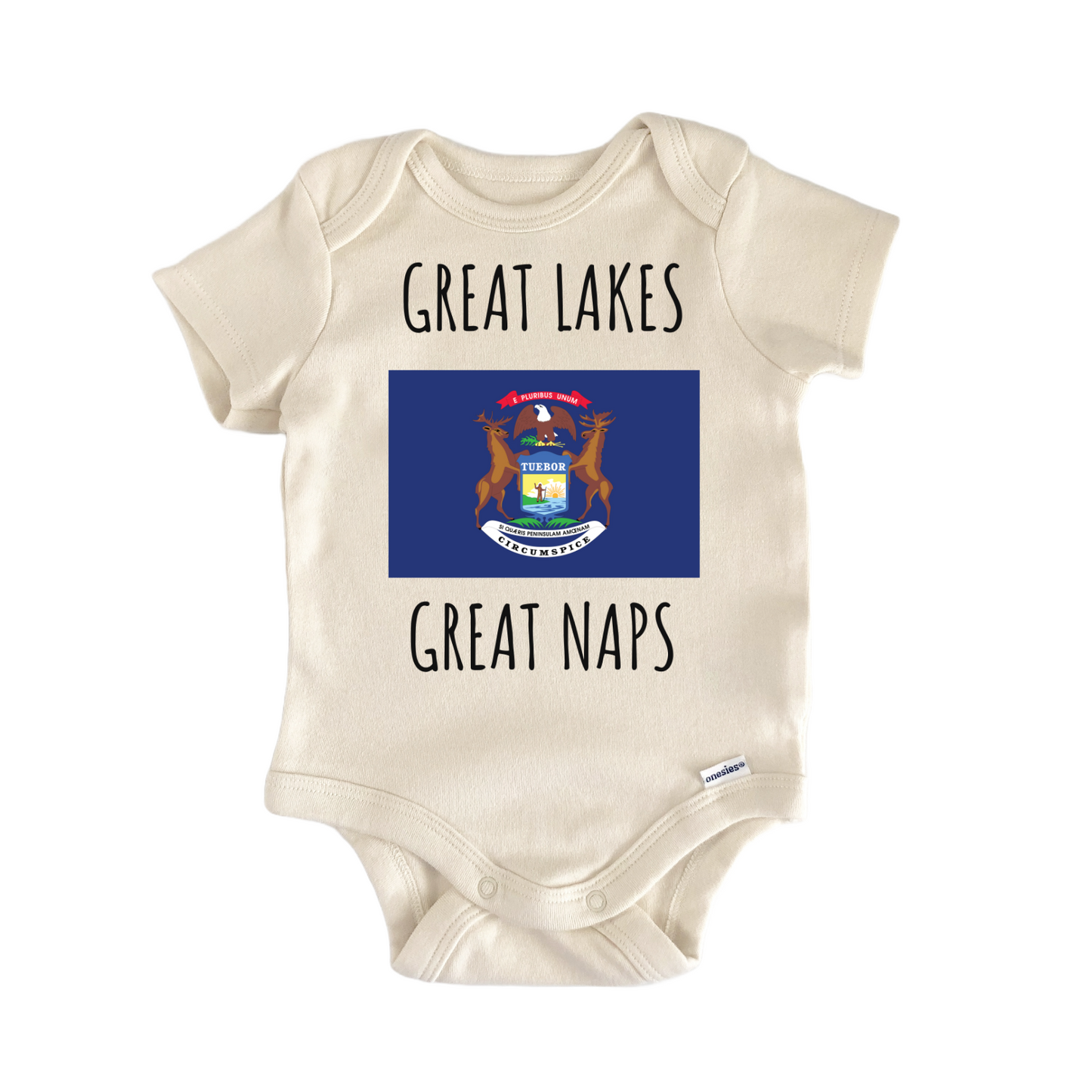 Michigan Great Lakes State Flag Baby Gift Baby Bodysuit