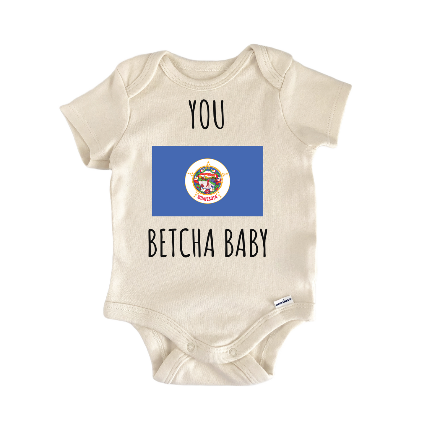 Minnesota You Betcha State Flag Baby Gift Baby Bodysuit