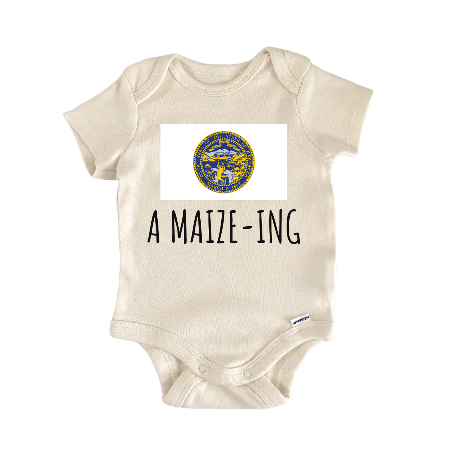 Nebraska Corn Maize State Flag Baby Gift Baby Bodysuit
