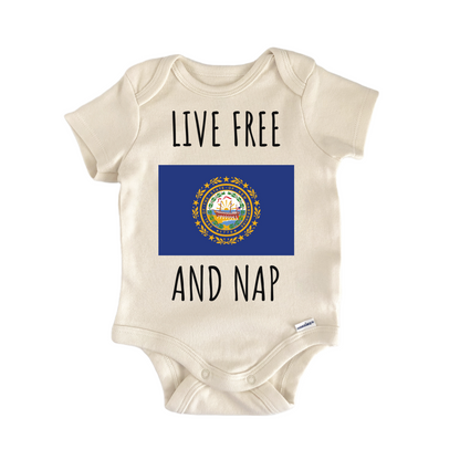 New Hampshire Live Free State Flag Baby Gift Baby Bodysuit