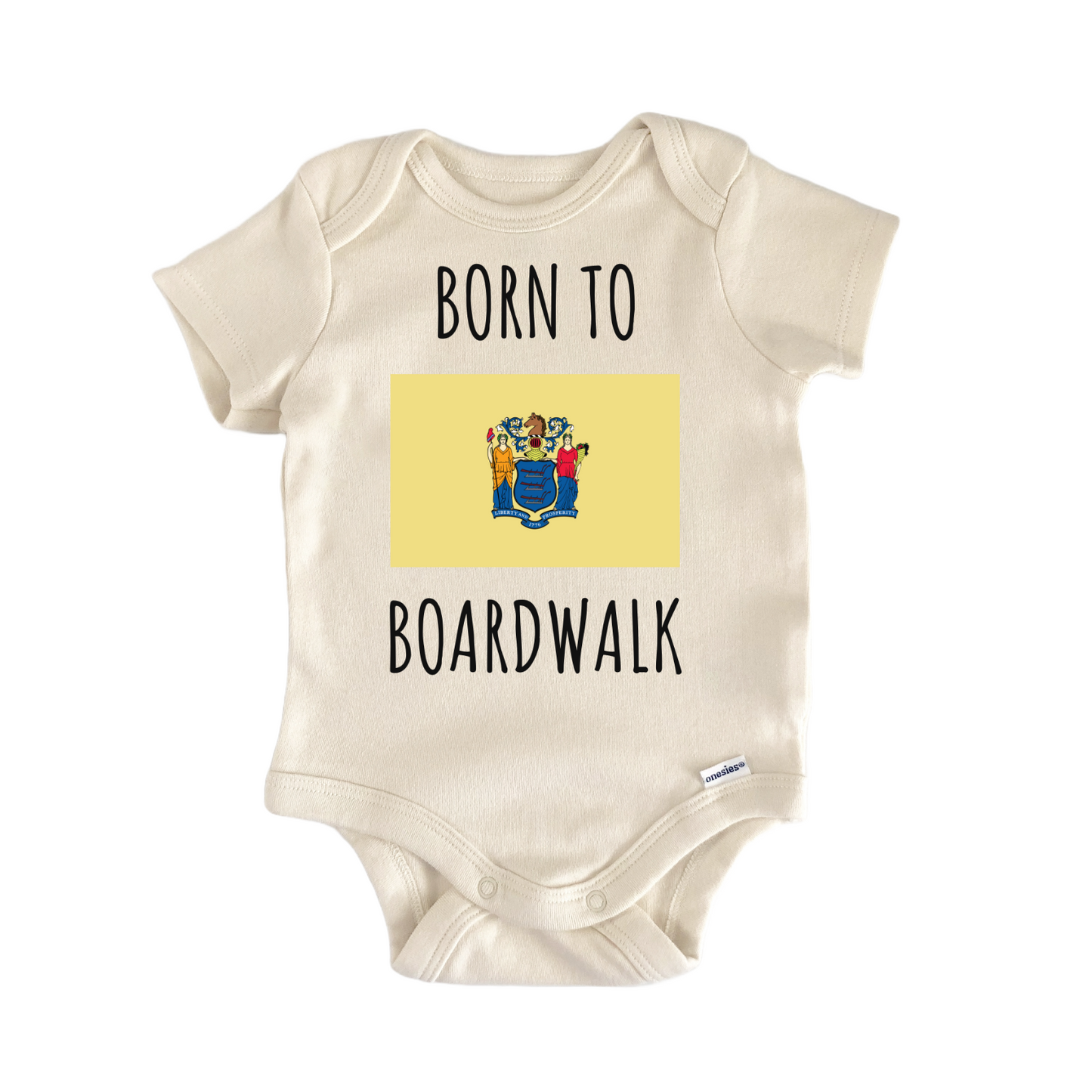 New Jersey Board Walk State Flag Baby Gift Baby Bodysuit