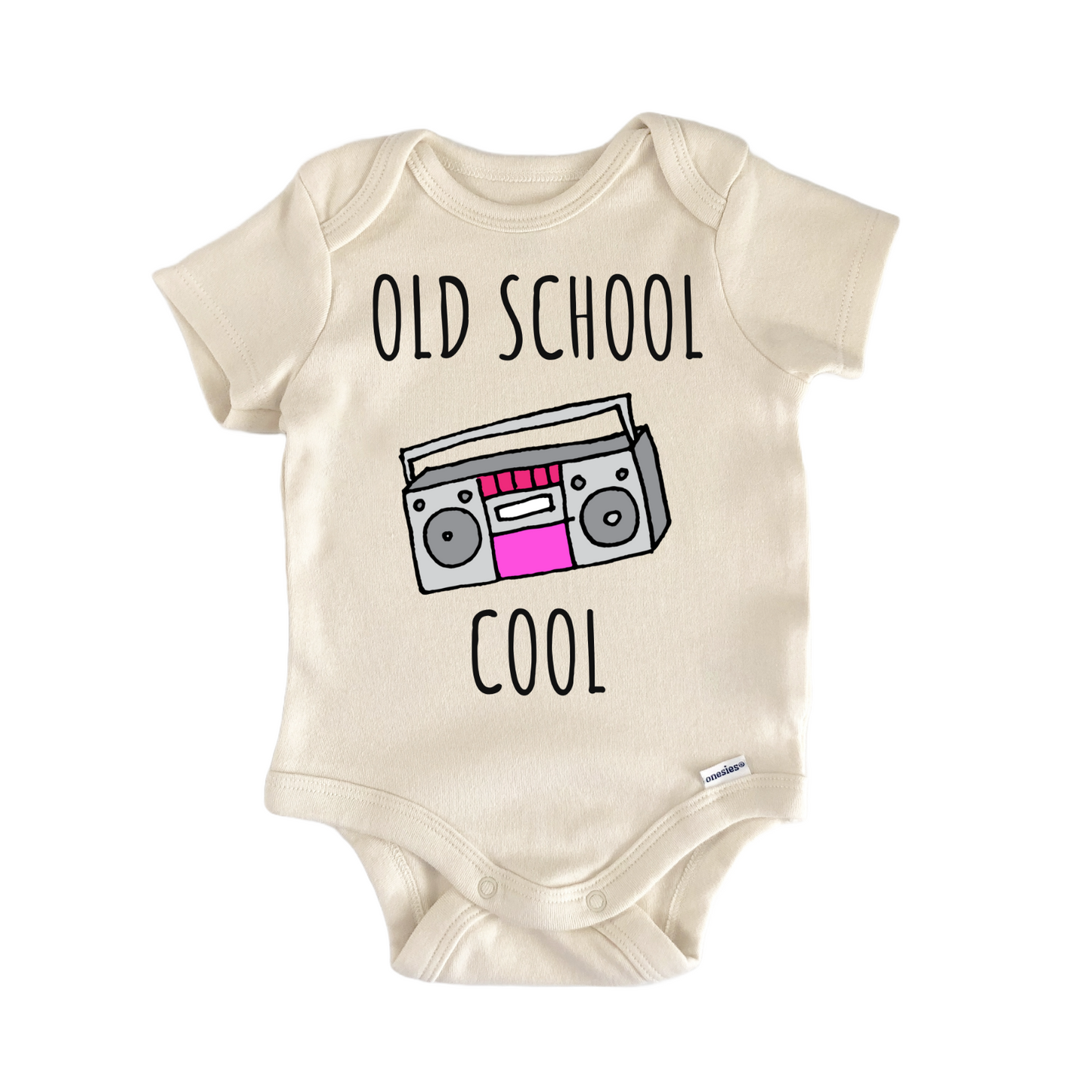 Old School Cool Boom Box 80s 90s Baby Gift Baby Bodysuit