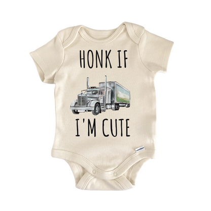 Semi Truck Box Honk Trucker Baby Gift Baby Bodysuit