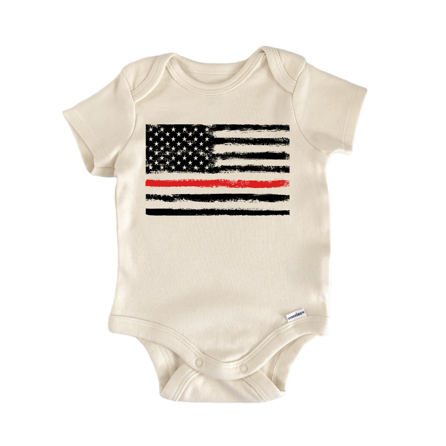 Thin Red Line Firefighter Flag Baby Gift Baby Bodysuit